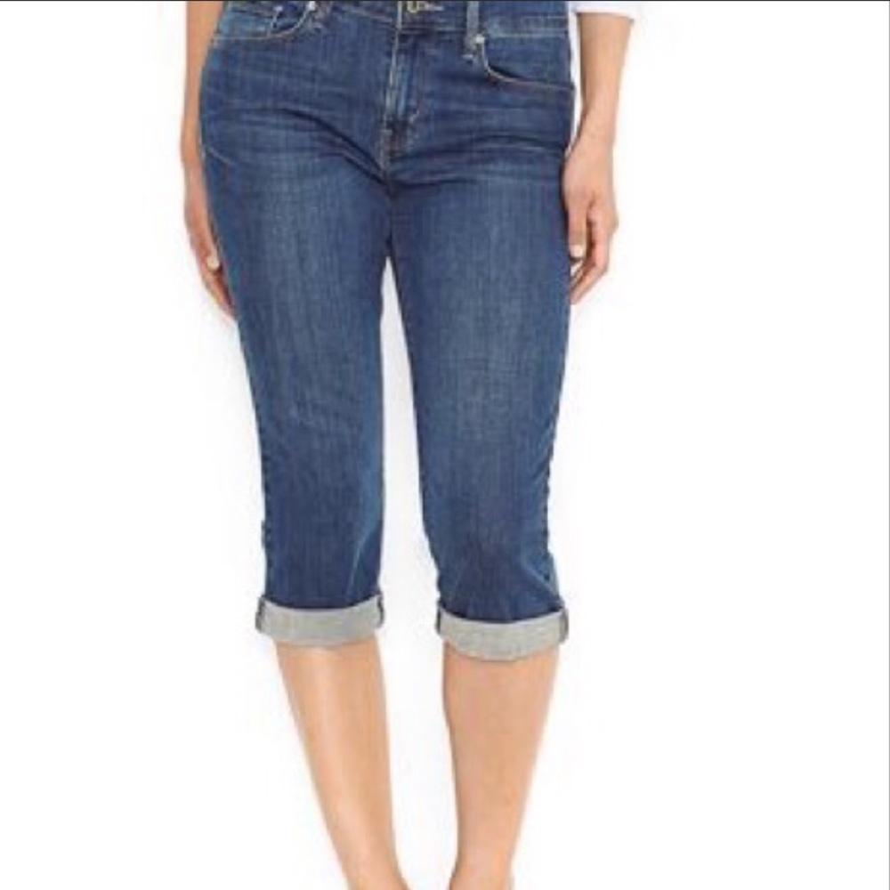 J. Crew Hipslung Denim Capris EUC 28